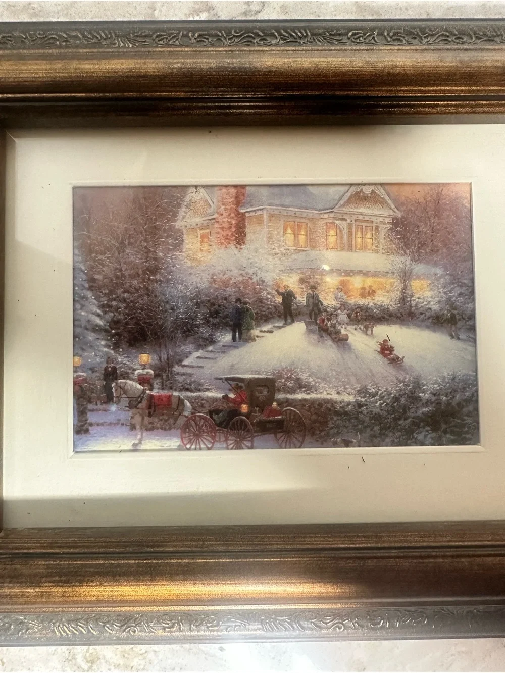 Thomas Kinkade Victorian Christmas II & Stonehearth Hutch